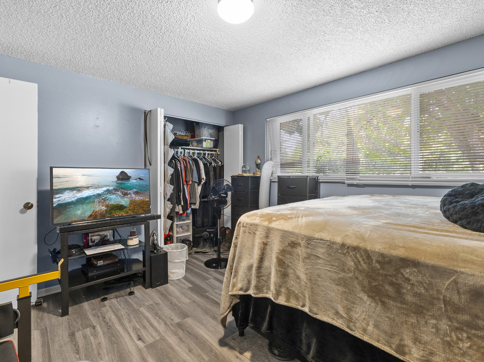 Bedroom with bed and closet